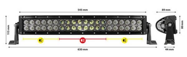 Led-Balken mit gebogener Aluminiumstruktur, 10/30V - 55 cm