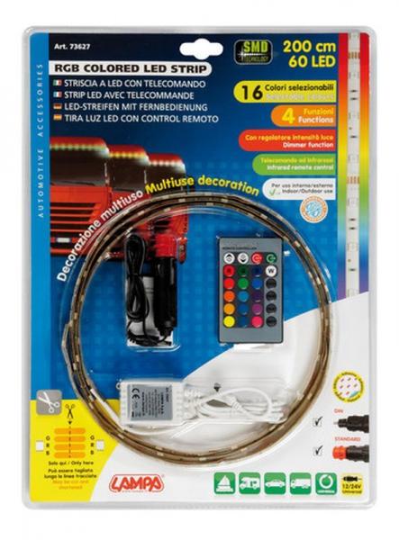 Led-Streifen RGB, 12/24V - 200 cm