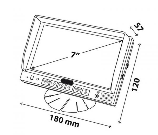 M2, 7" LCD-Monitor, Kamera 1/2/3