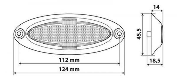 Aufputzmontiert, 4 LEDs, Aufputzmontage, 12/24V - Weiß