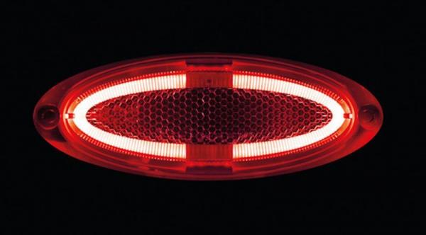 Aufputzmontiert, 4 LEDs, Aufputzmontage, 12/24V - Rot