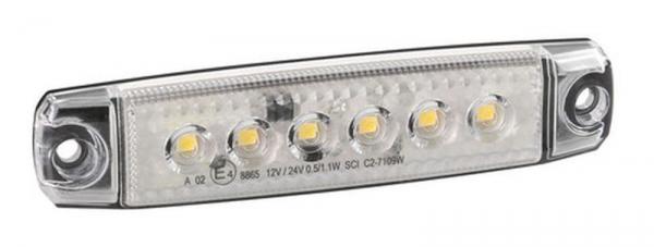 Satz 20 Stück, 6 Led Umrissleuchte, Anbau, 12/24V - Weiß