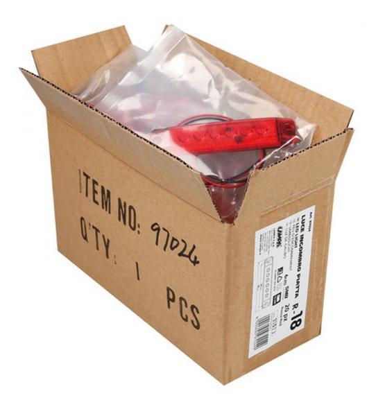 Satz 20 Stück, 6 Led Umrissleuchte, Anbau, 12/24V - Rot