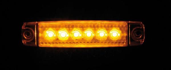 Satz 20 Stück, 6 Led Umrissleuchte, Anbau, 12/24V - Orange