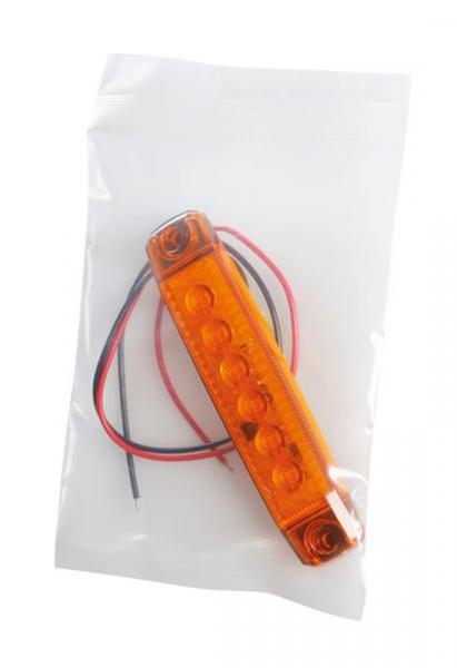 Satz 20 Stück, 6 Led Umrissleuchte, Anbau, 12/24V - Orange