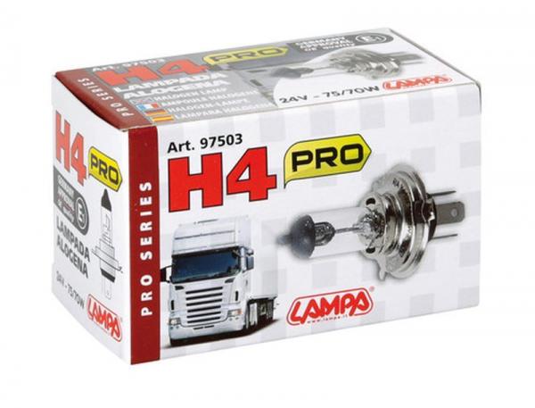 24V-Halogenlampe Pro - H4 - 75/70W - P43t - 1 Stck - Schachtel