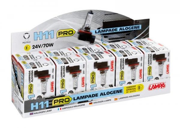 24V-Halogenlampe Pro - H11 - 70W - PGJ19-2 - 1 Stück - Schachtel