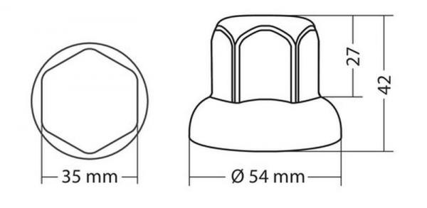Satz mit 10 verchromten ABS-Radmutterabdeckungen - Ø 32 mm