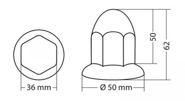 Satz mit 10 verchromten ABS-Radmutterabdeckungen - Ø 33 mm