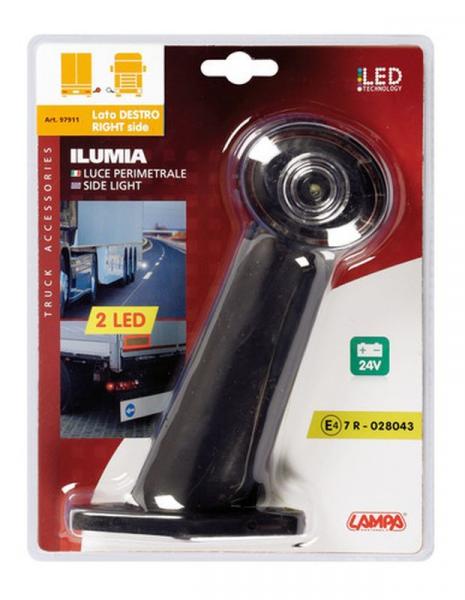 Ilumia, 2 Led Begrenzungsleuchte, 24V - 60° - Rechts