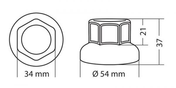 Satz 40 Radmutterabdeckungen aus poliertem Edelstahl - Ø 33 mm