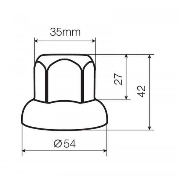 Satz 40 Radmutterabdeckungen aus poliertem Edelstahl - Ø 32 mm