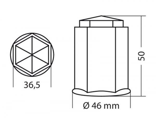 Satz 10 ABS-Radmutterabdeckungen - Ø 32 mm - Chrom