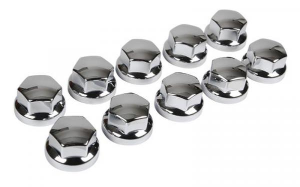 Satz mit 10 universellen ABS-Radmutterabdeckungen - Ø 32/33 mm - Chrom