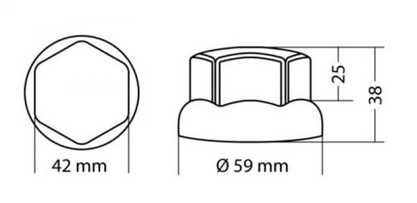 Satz mit 10 universellen ABS-Radmutterabdeckungen - Ø 32/33 mm - Chrom