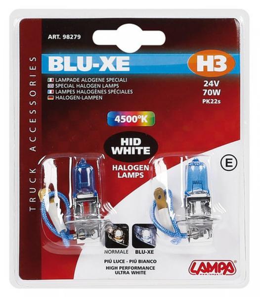 24V-Halogenlampe Blu-Xe - H3 - 70W - PK22s - 2 Stück - Schachtel