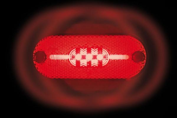 Begrenzungsleuchte mit 5 Leds mit Reflektor, 24V - Rot