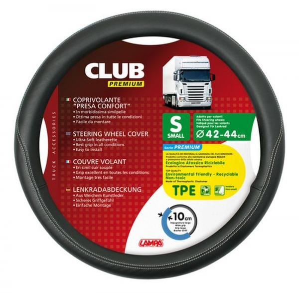 Lenkradüberzug Club, Komfortgriff aus TPE - S - Ø 42/44 cm - Schwarz