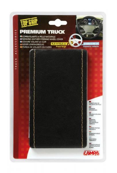 Premium Truck, Leder-Lenkradbezug - M - Ø 44/46 cm - Schwarz/Beige