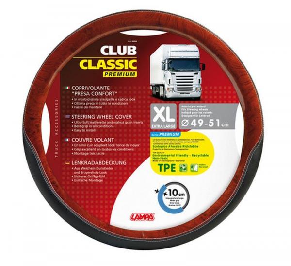 Club Classic, Lenkradüberzug mit Komfortgriff aus TPE - XL - Ø 49/51 cm