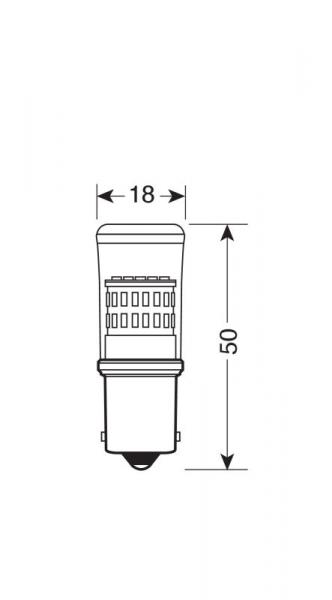 12-28V Mega-Led 48 - 48 SMD x 1 Chip - (P21W) - BA15s - 1 Stck - D/Blister - Weiß - Duale Polarität