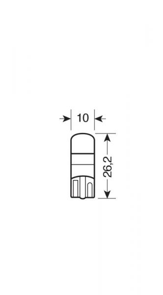 10-32V Mega-Led 1 - 1 Superchip - (T10) - W2,1x9,5d - 2 Stück - D/Blister - Weiß - Duale Polarität